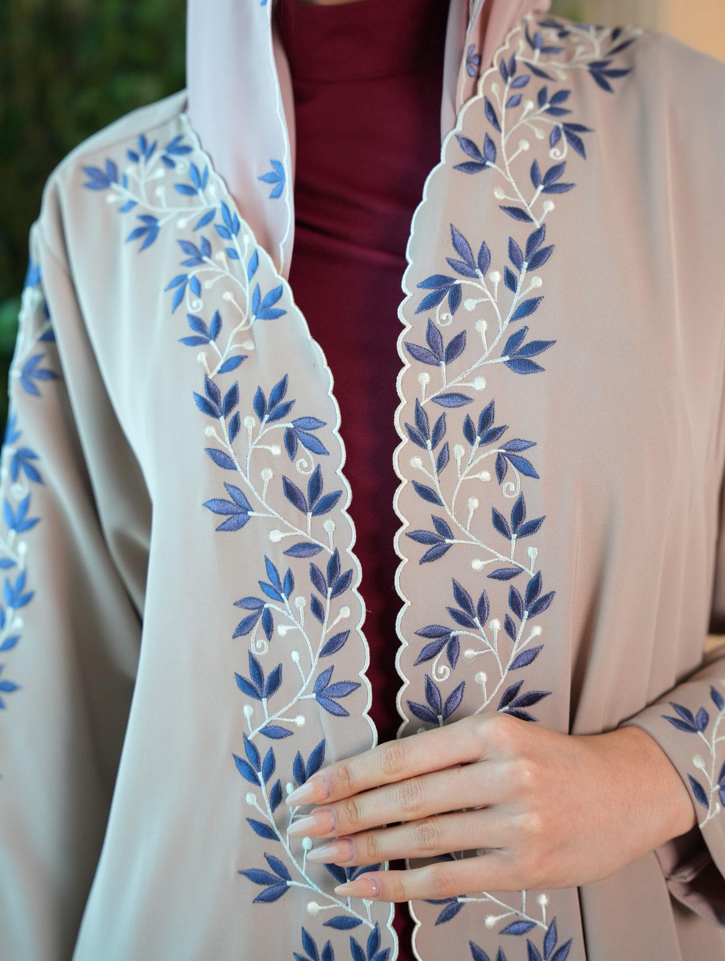 Internet Fabric Abaya with embroidery work