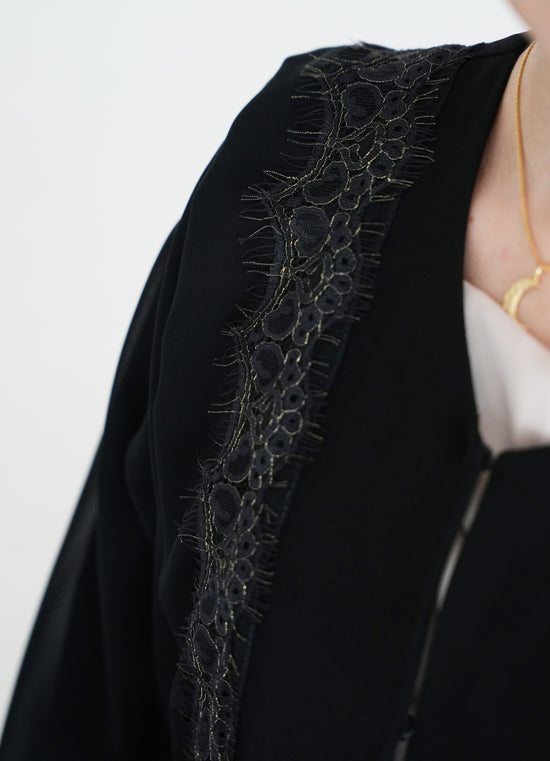 Kuwaiti crepe Abaya