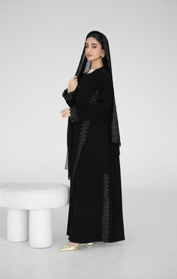 Kuwaiti crepe Abaya
