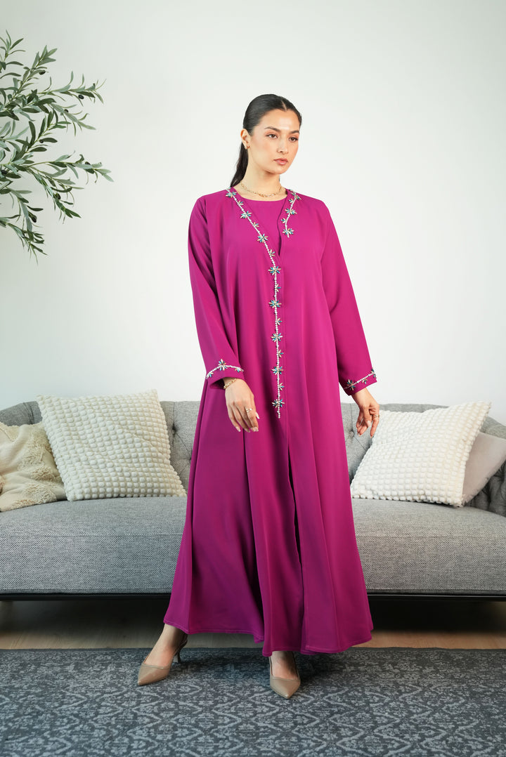 Breathable crepe Abaya with Dress