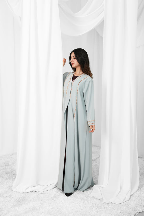 Breathable crepe Fabric, Beaded Abaya