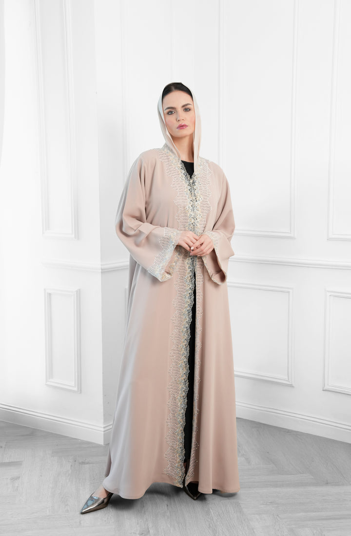 Dantil with handwork beads Abaya