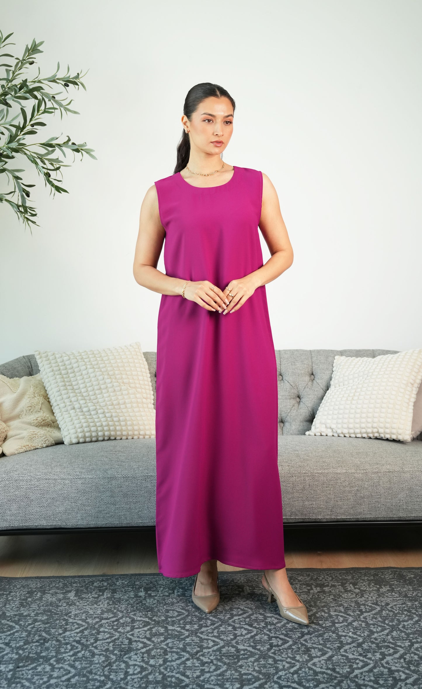 Breathable crepe Abaya with Dress