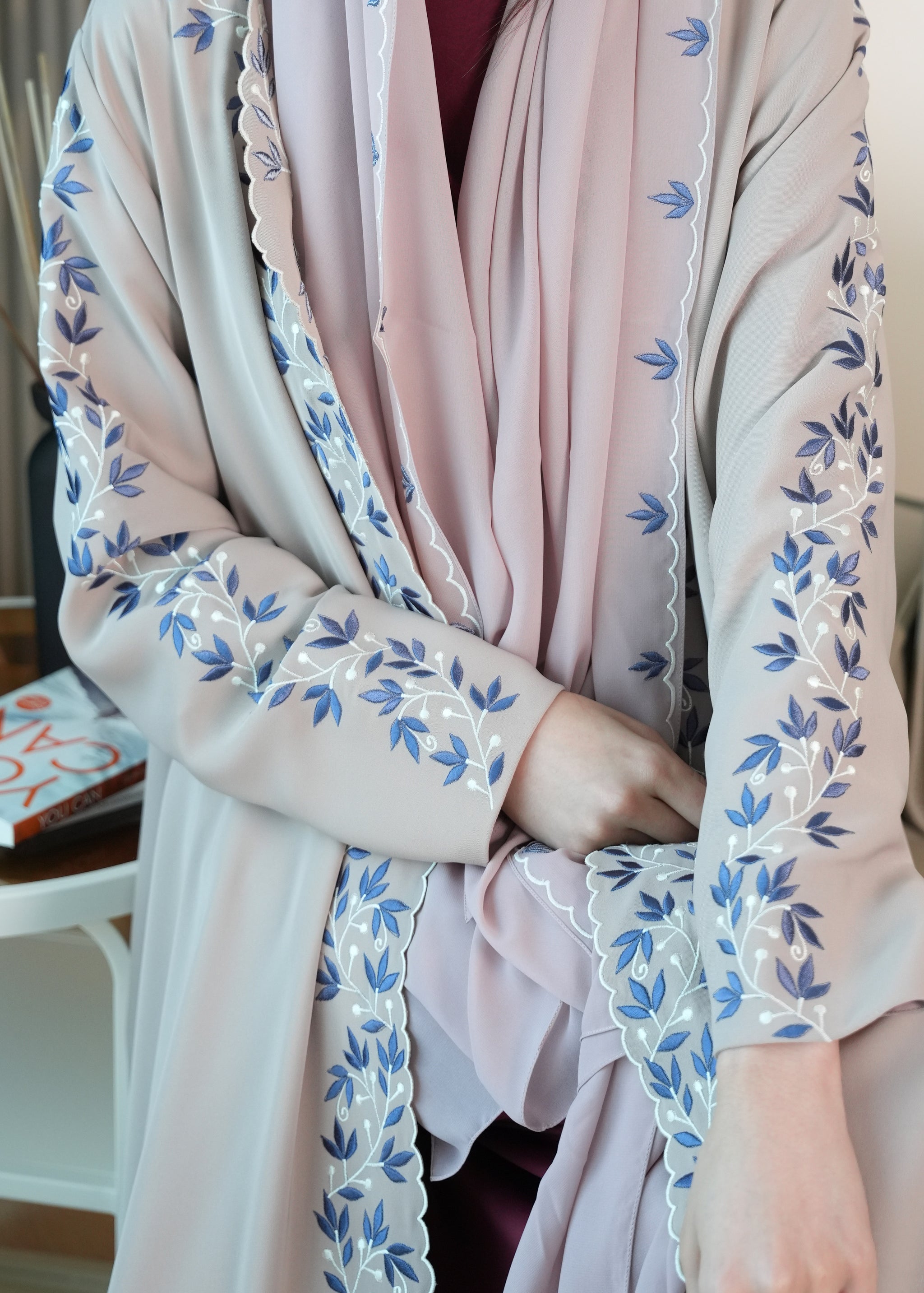 Internet Fabric Abaya with embroidery work