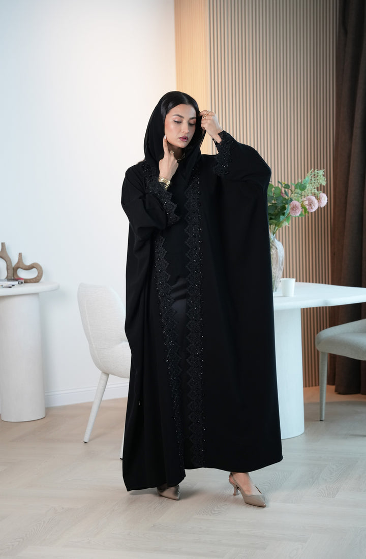 Elegant Safwa Kuwaiti Crepe Abaya