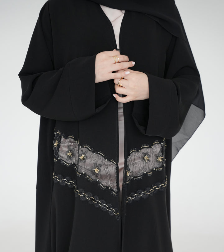Crepe Lace Abaya