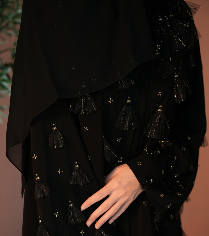 Victory Kuwaiti Crepe Handwork beads and toor design