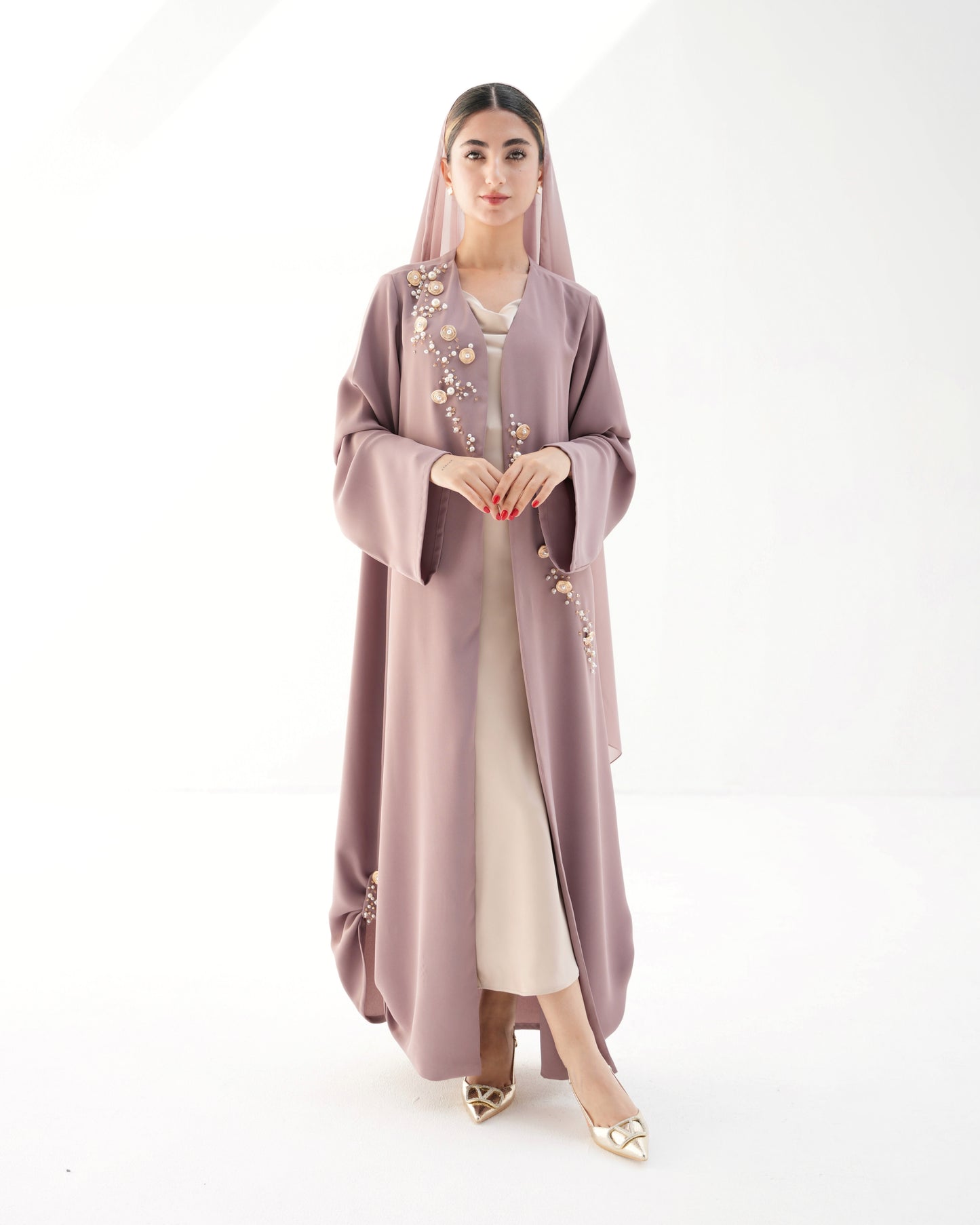 Galaxy - Buttons & crystal Abaya