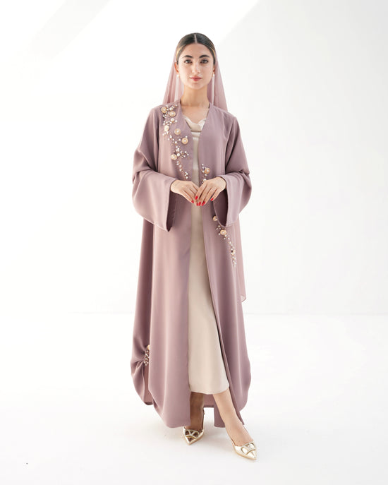 Galaxy - Buttons & crystal Abaya