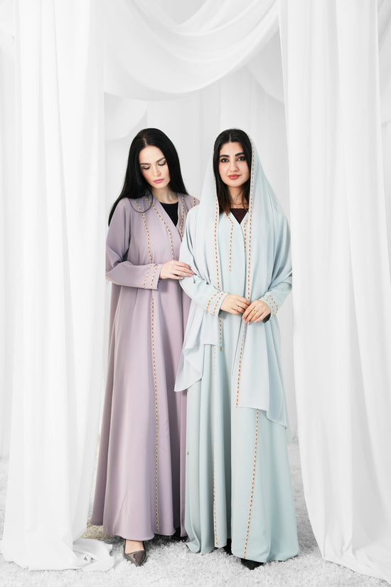 Breathable crepe Fabric, Beaded Abaya