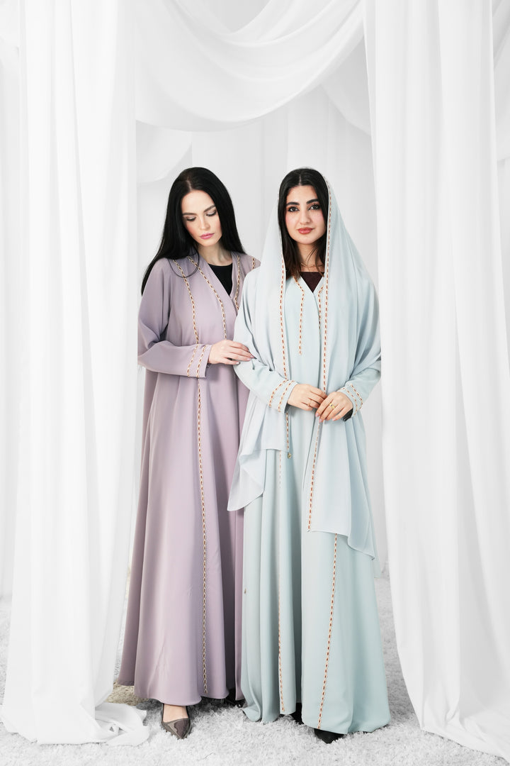 Breathable crepe Fabric, Beaded Abaya