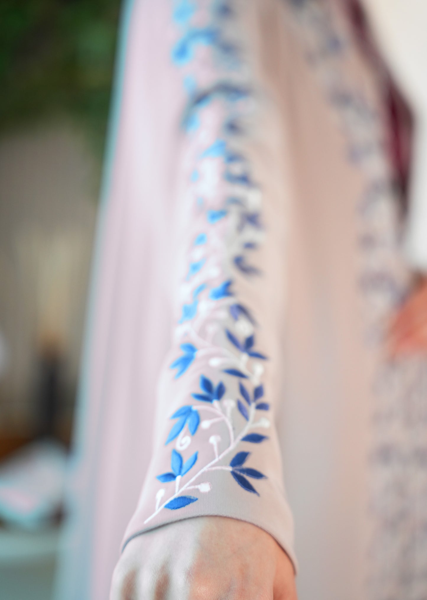 Internet Fabric Abaya with embroidery work