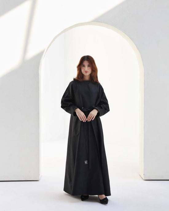 Chinese style Abaya Black