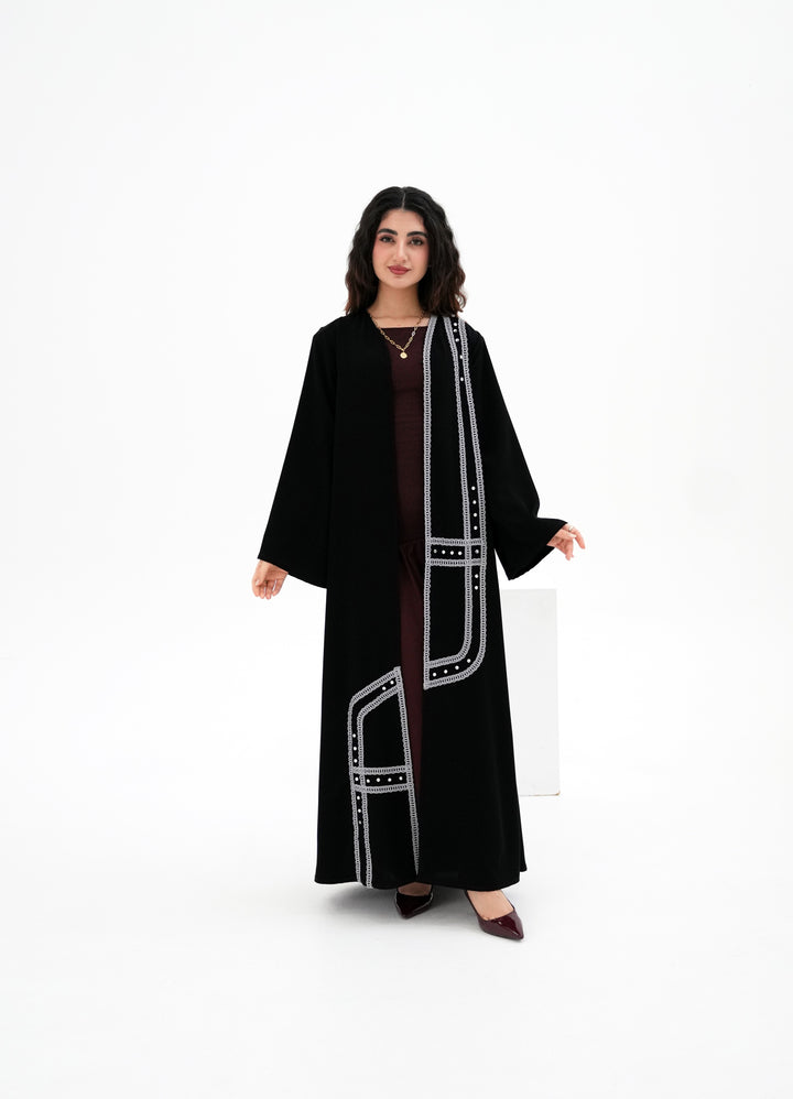 Trailing lace abaya