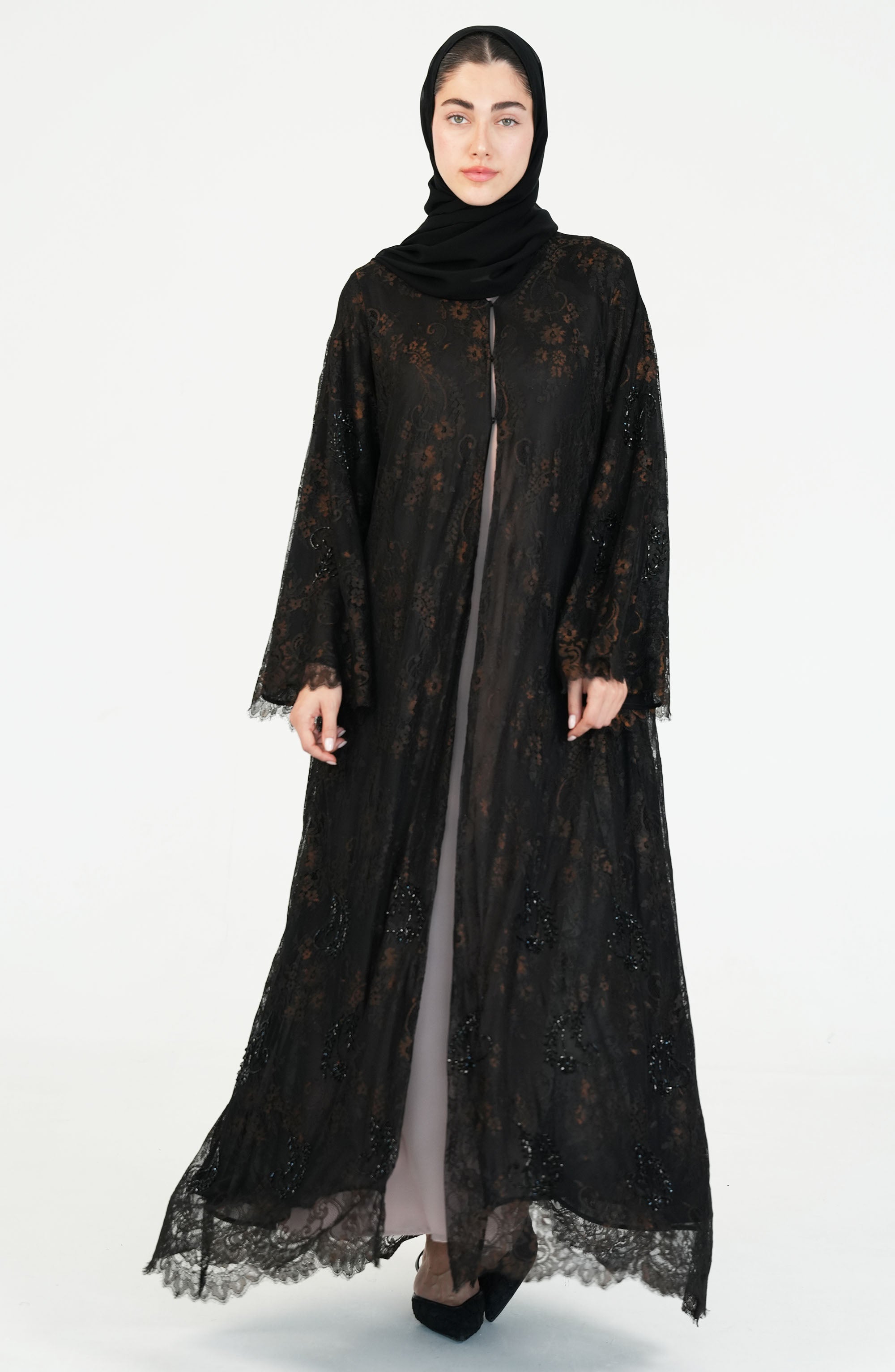 Full Dantil with chiffon Botana Abaya