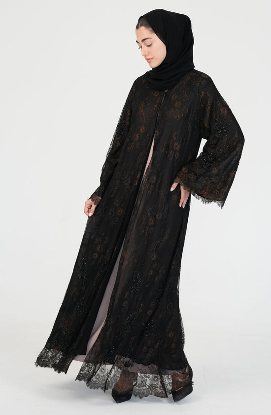 Full Dantil with chiffon Botana Abaya