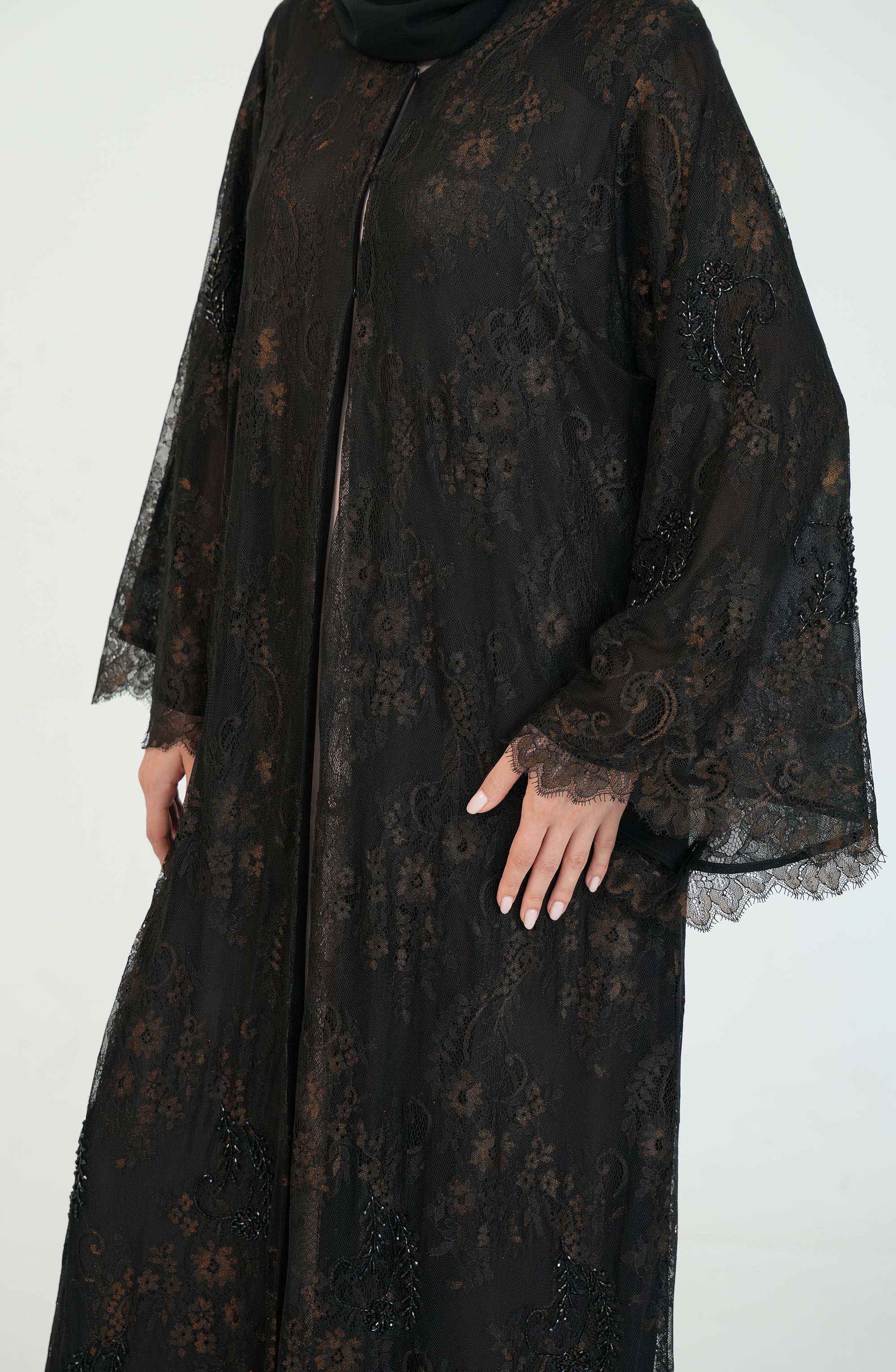 Full Dantil with chiffon Botana Abaya