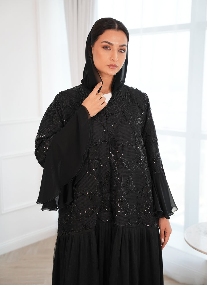 Lace and toor style abaya