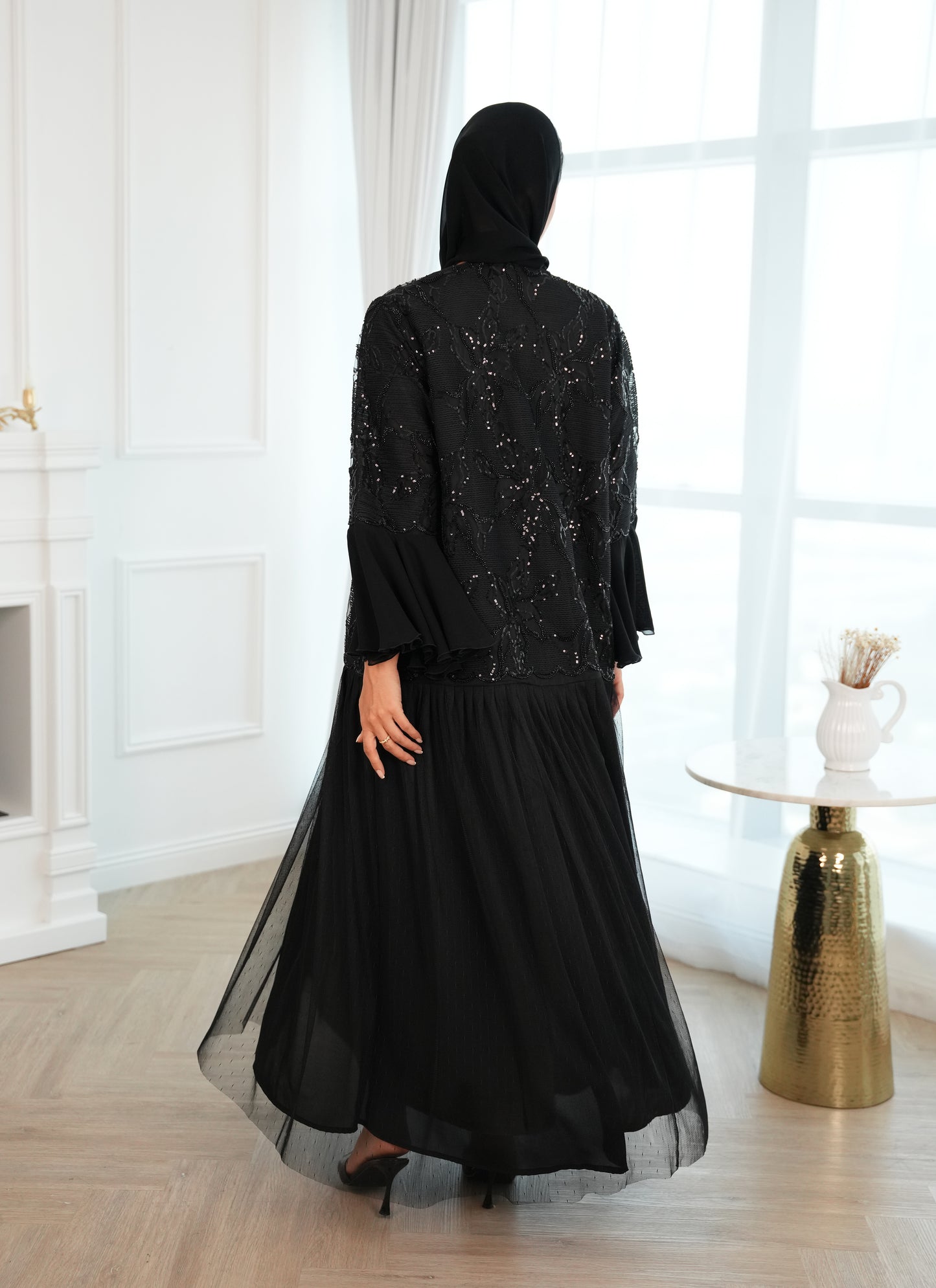 Lace and toor style abaya