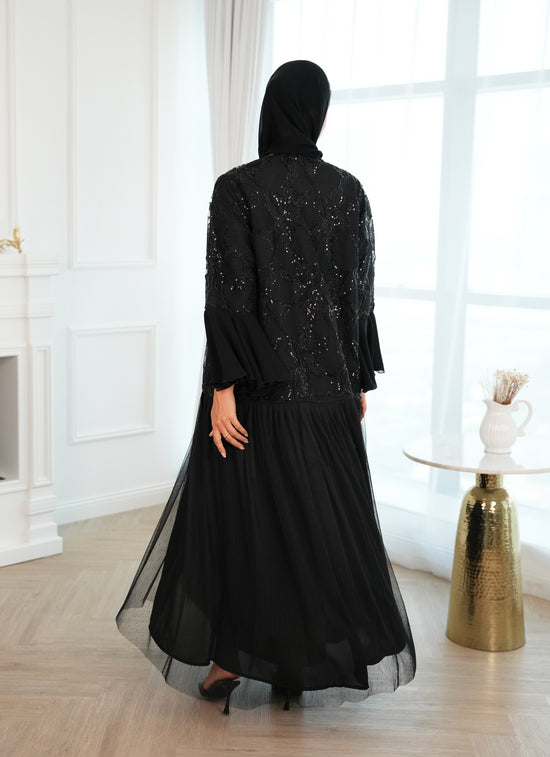 Lace and toor style abaya
