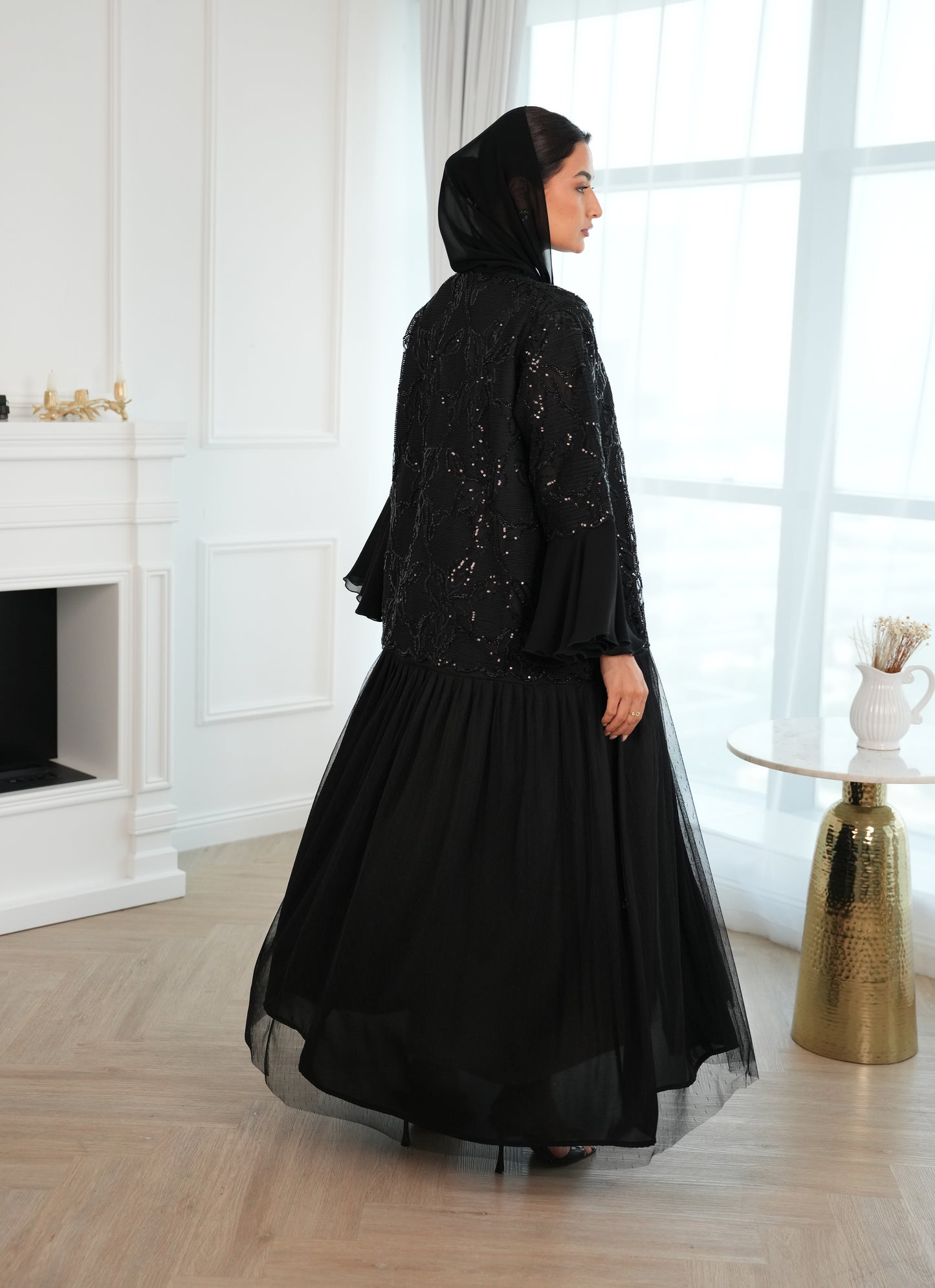 Lace and toor style abaya