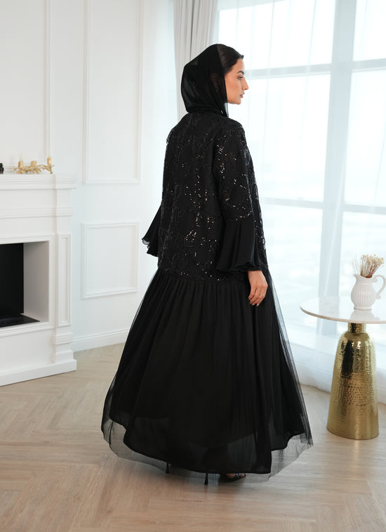 Lace and toor style abaya