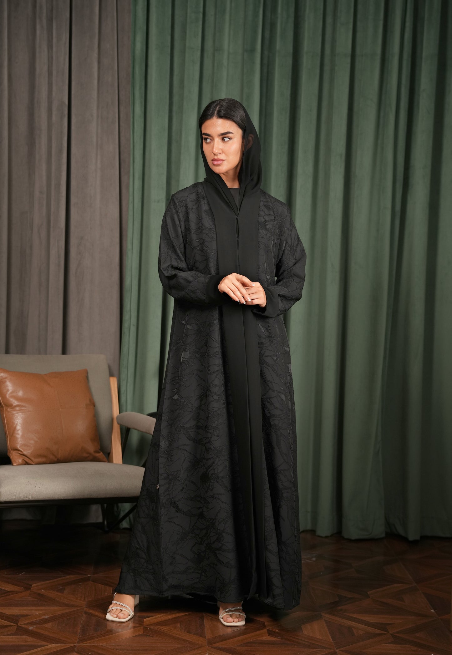 Turkish Jacquard with Nada fabric - Black
