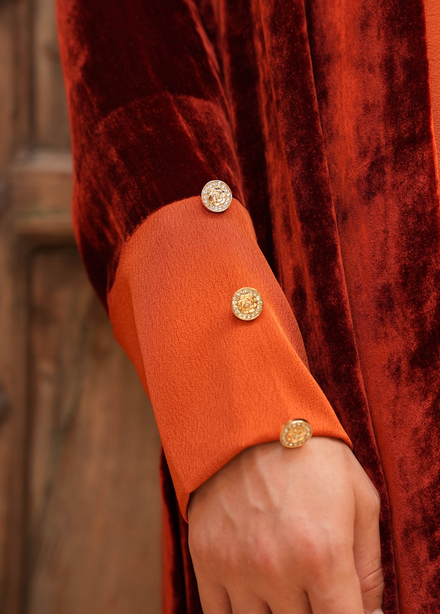 Elegant Velvet silk with Crepe Silk - Colored