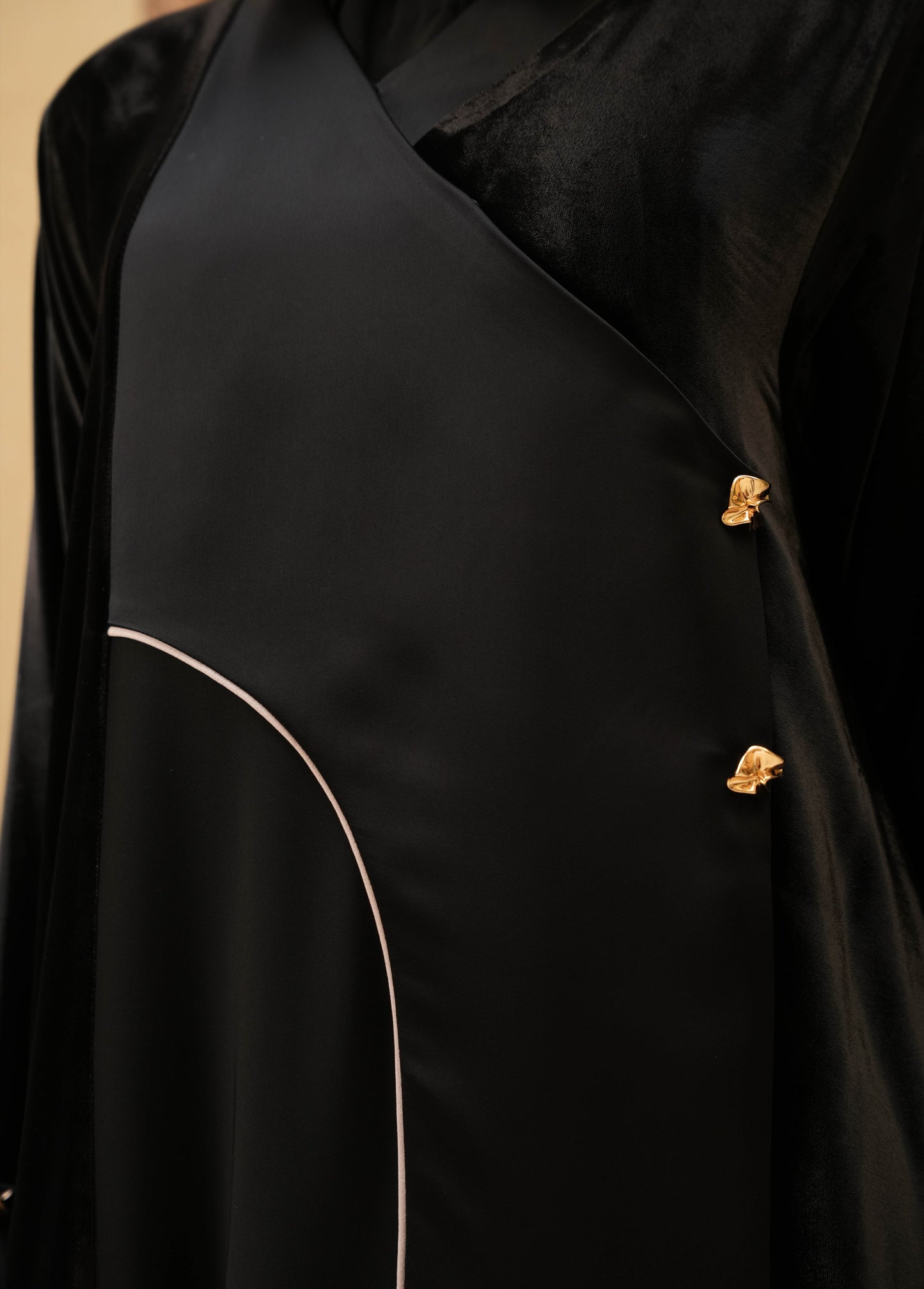 Velvet Silk with Crepe Silk - BLACK