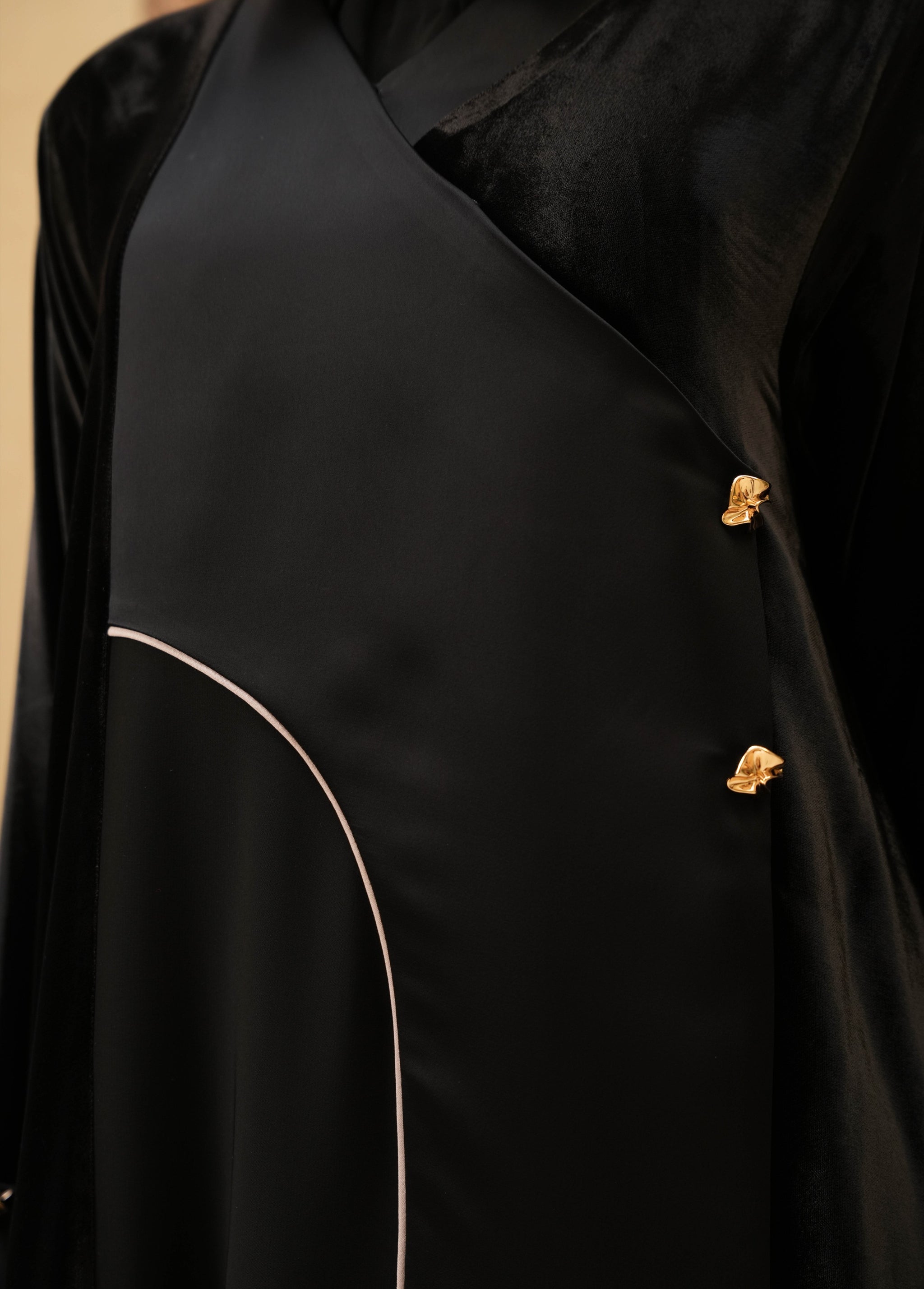 Velvet Silk with Crepe Silk - BLACK