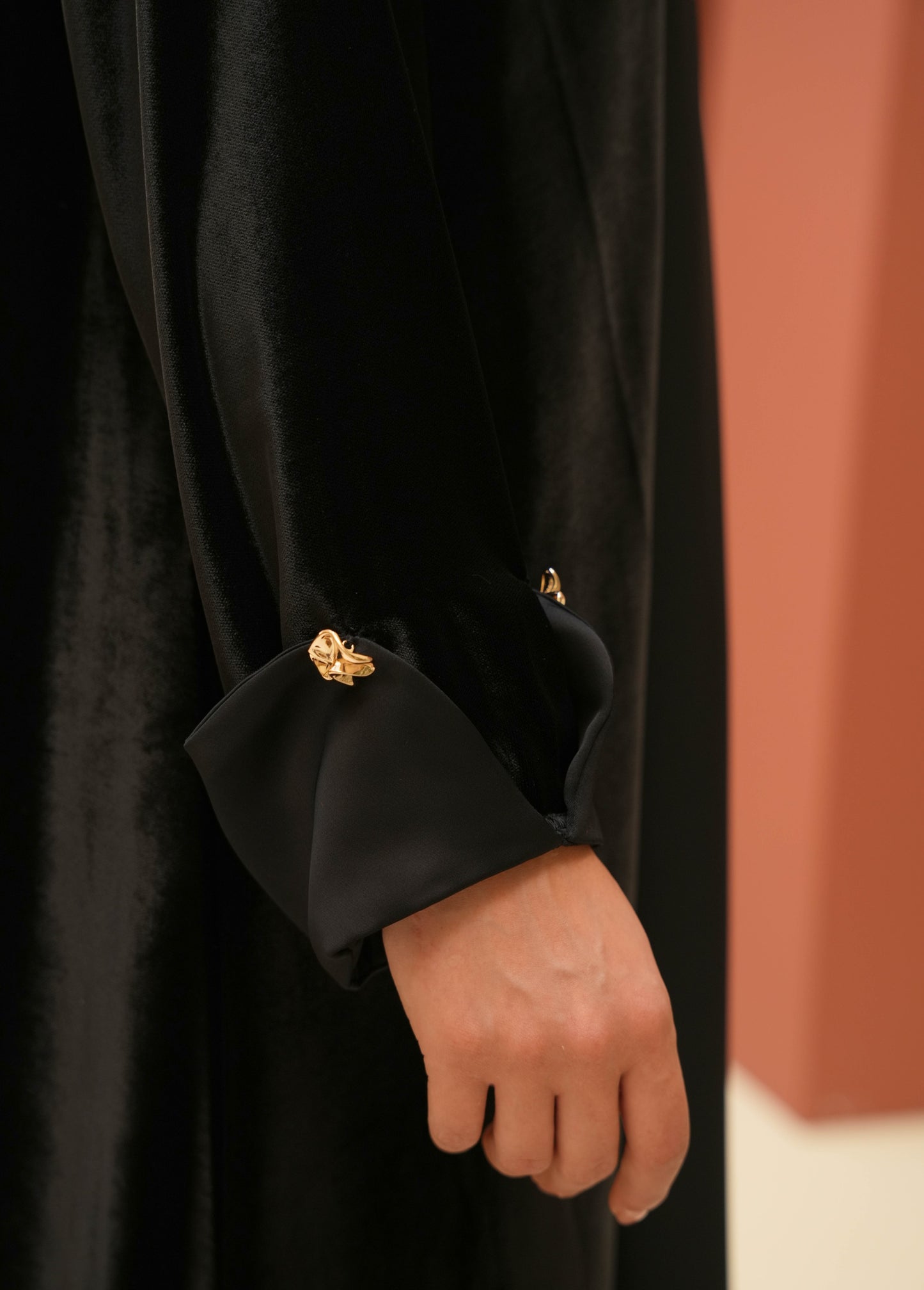Velvet Silk with Crepe Silk - BLACK