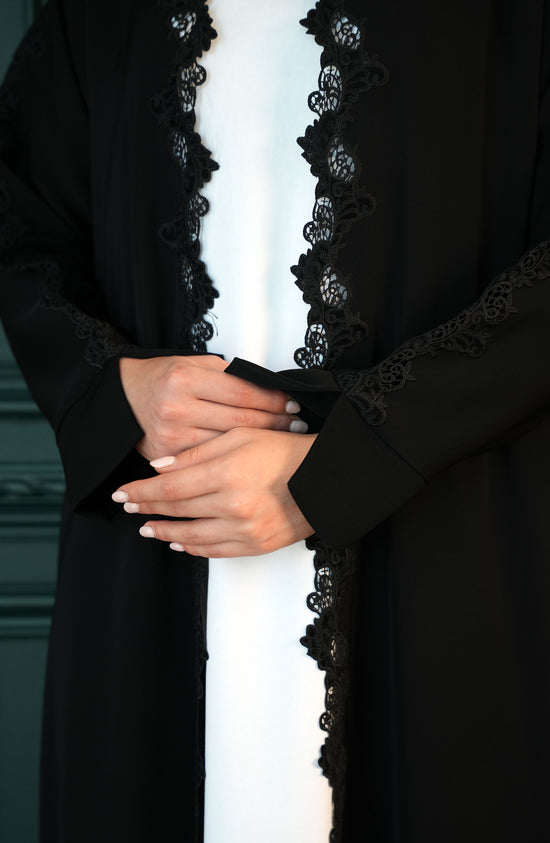 Internet fabric - embroidered lace Abaya