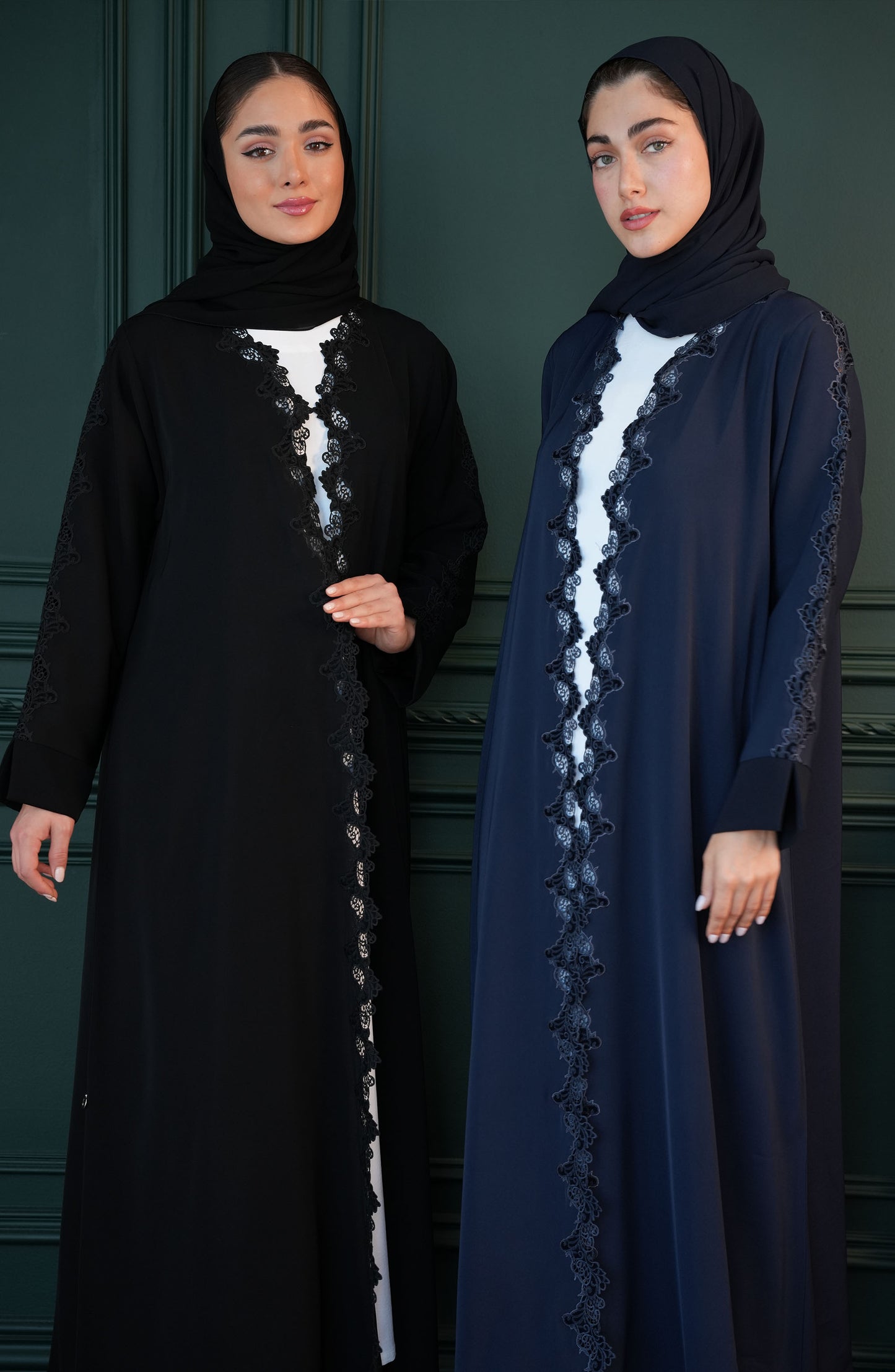 Internet fabric - embroidered lace Abaya