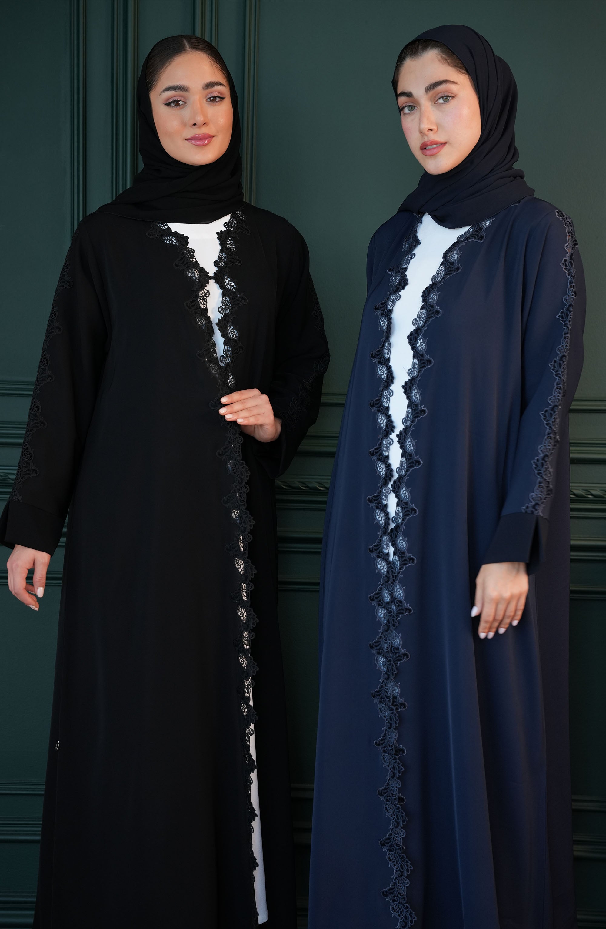 Internet fabric - embroidered lace Abaya