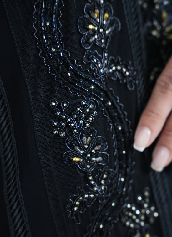 Internet fabric  Lace style with beads handwork