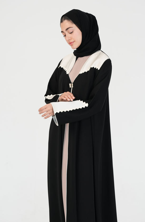 Internet Fabric with off white satan + white lace