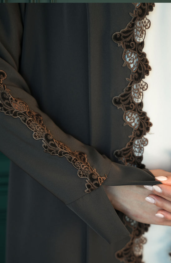 Internet fabric - embroidered lace Abaya