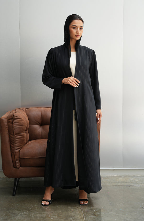 Premium Kuwaiti Fabric with Thread Stripes , Matching Striped Shaila