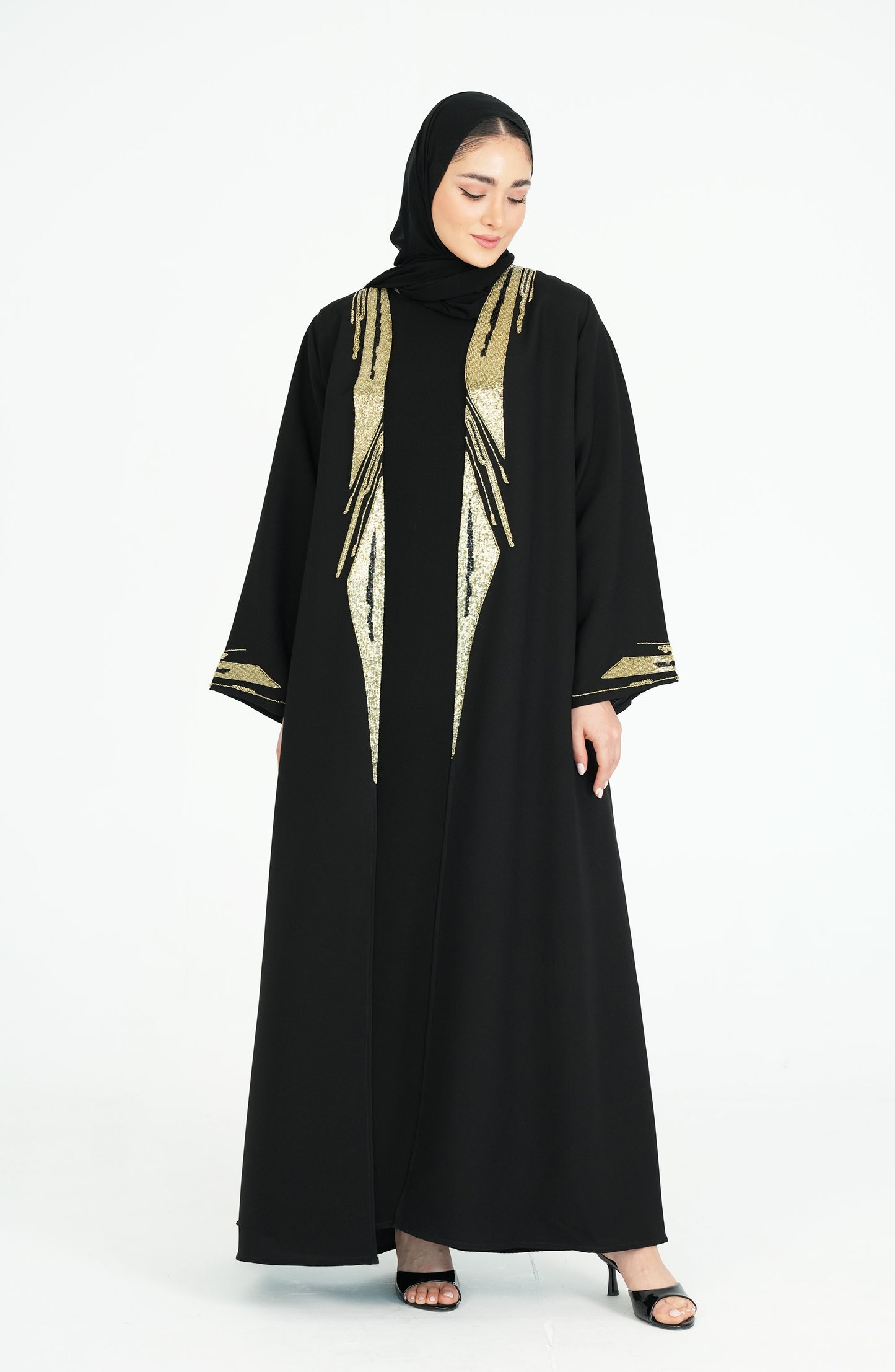 Italian Crepe Abaya with handwork beads
