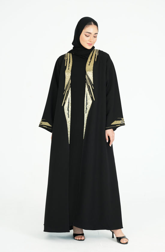 Italian Crepe Abaya with handwork beads