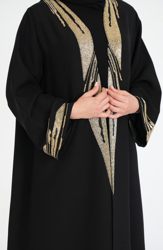 Italian Crepe Abaya with handwork beads