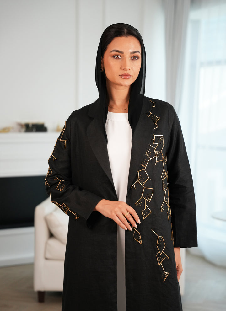 Pure linen fabric with Beads handwork