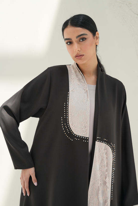 Italian crepe , Olive color Dantil and handwork