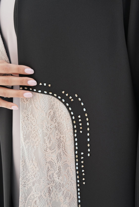 Italian crepe , Olive color Dantil and handwork